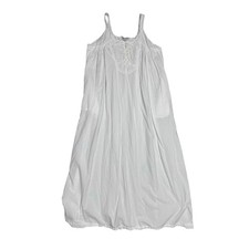 April Cornell 50th Anniversary White Cotton Nightgown L Eyelet Lace Slip Prairie picture