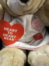 Vintage Chosun Heart To Heart Bear 1986 Gown Cap Heartbeat Plush In Box Works picture