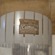 Coleman Lantern Glass 275 & 5114 Tapered Frosted Picket Fence Vintage Excellent picture