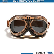 Vintage Motorcycle Goggles, Anti-Fog Pilot Style Off Road Motorbike SColor: Gray picture