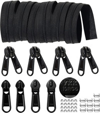 Zipper Repair Kit for YKK #10 Heavy Duty Nylon Coil Zipper Chain 5 Yards picture