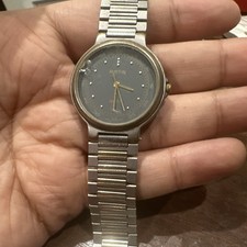 Working Vintage Austin Swiss Watch Mens Silver 33MM Stainless Steel Gray Dial picture