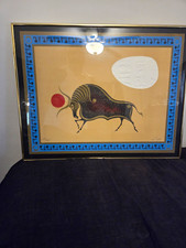 de Carlo Signed Numbered Bull Print Framed Paper Illustration Art Landscape picture