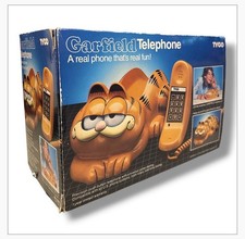 Tyco Garfield Phone Vintage Excellent With Box Moving Eyes Untested 1980s picture