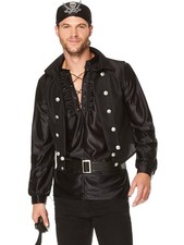Black Skull Pirate Men's Costume picture