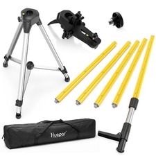 Huepar 12 Ft/3.7m Adjustable Telescoping Pole for Rotary and Line Lasers level picture