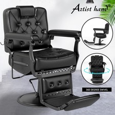 Vintage Black Heavy Duty All Purpose Recline Barber Chair Hydraulic Salon Beauty picture