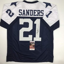 Autographed/Signed Deion Sanders Dallas Thanksgiving Day Jersey JSA COA picture