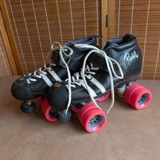 Riedell 265 Vandal Black Red White Stripe Roller Skates US Men's 7 / Women's 8.5 picture