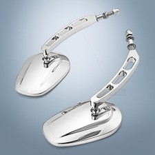 Chrome Motorcycle Mirror For Harley Road Street Glide Sportster Dyna Softail FL picture