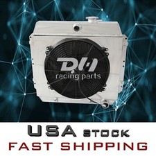 Alu 3Row Radiator+Shroud+Fan 1949-54 Chevy Fleetline/Styleline/Bel Air/150/210 picture