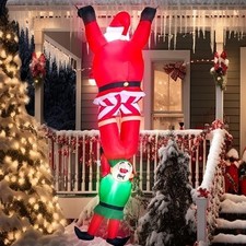8 FT Hanging Christmas Inflatables Outdoor Decoration, Blow up Climbing Santa wi picture