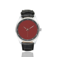 Casual Leather Strap Watch psychedelic Optical Illusion 02 Unique made to order picture