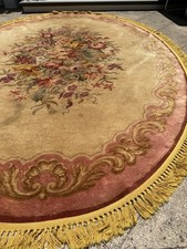 Aubusson Wool  area rug 8’4 By 11’8 French Continental Oval Rug picture