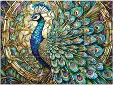 Tile Mural Majestic Peacock Kitchen Bathroom Wall Art Backsplash Marble Ceramic picture