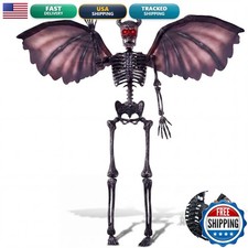JOYIN 5FT Halloween Devil Skeleton Decor, Posable Life Size Skeleton, Full Body picture