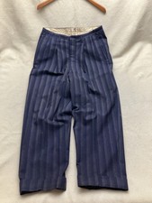 Vintage 30’s 40’s Wide Leg Gangster Suit Pants Pleated High Rise Pinstripe 33” picture