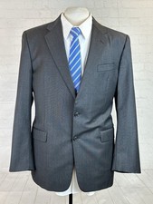 Hickey Freeman Men's Dark Gray 100% Wool Two Button Blazer 42R $998 picture