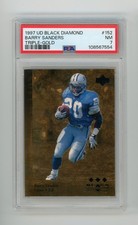 1997 Upper Deck Black Diamond Barry Sanders #152 Gold Triple PSA 7 HOF (G) picture