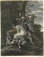 Original Etching After Nicolas Poussin Mythological Scene picture
