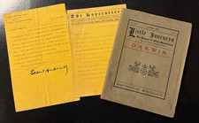 Elbert Hubbard  Roycroft  1900 & 1903  Signed Letters + Little Journeys Darwin picture
