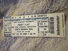 Robert Plant Ticket Santa Barbara Bowl CA Jul 23, 2005 Strange Sensation Tour picture