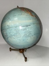 1960's REPLOGLE World STEREO RELIEF 12 Inch Raised Pedestal Globe Map w/ USSR picture