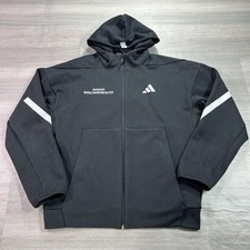 NWOT Adidas Sacramento State Jacket Mens Medium Black Full Zip Mesh Lined Hood picture
