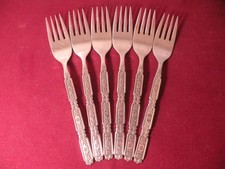 Set Of 6 Oneida RAPHAEL Salad Forks Cube Heirloom Stainless Flatware 6 3/4