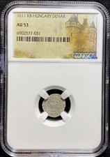 Hungary 1611 KB Madonna Child Holy Roman Emperor Rudolf II Denar Coin, NGC AU53 picture