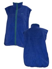 NWOT Vintage L.L. Bean Royal Blue Fleece Vest With Green Trim picture