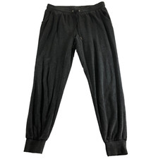 Bebe Sport Womens Jogger Pants Sz L Dark Gray High Rise Slash Pockets Drawstring picture