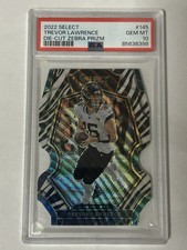 2022 Panini Select Premier Level Trevor Lawrence Jaguars #145 Zebra Prizm PSA 10 picture