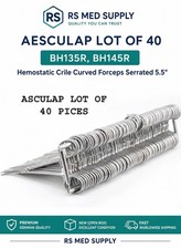 AESCULAP LOT OF 20 BH135R,BH145R Hemostatic Crile Curved Forceps Serrated 5.5