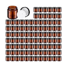 Norme 120 Pcs 4 oz Glass Jars with Lids Cosmetic Jars, Black, Amber picture