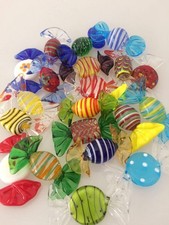 20Pcs Glass Candy Vintage Murano Glass Sweets Wedding Birthday Halloween picture
