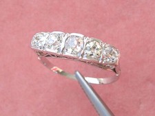 1880-90s Antique Art Deco Engagement Ring 1.20 CTW Round CZ 935 Argentium Silver picture