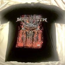 Vintage 1998 Megadeth Chaos Comics T Shirt Giant L Distressed Cut 90s Metal picture