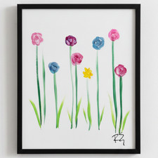 EMBRY Original Bold Abstract Flower Painting 