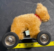 antique Hermann P&E Rubin Pulltoy Teddy Bear on Wheels Pull-Toy vintage doll picture