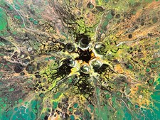 Original colorful, abstract, acrylic painting on stretched canvas. picture