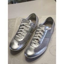Coach Vintage Torrey Metallic Silver Mesh & Leather Low Profile Sneakers Sz 10M picture