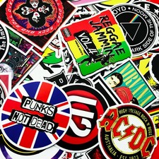 100 PCS Rock Band Logo Stickers Decal Lot Punk Vinyl Music Heavy Metal Laptop picture