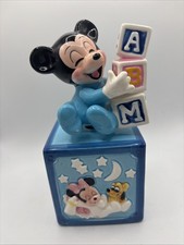 Vintage Walt Disney Productions Mickey Mouse Baby Mickey Rotating Music Box picture