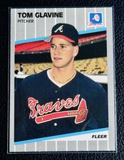 ‼️STELLAR VINTAGE‼️1989 Fleer Tom Glavine #591 Atlanta Braves MLB MVP HOF RC picture