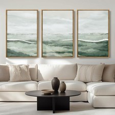 ANHUIB Large Green Wall Art 24x36 Inch Sage Green Abstract Wall Decor Waterco... picture