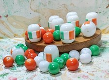 Ireland Flag Beads National Flag Glass Beads for Bracelet Making Green 40 pcs picture