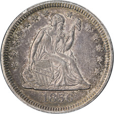 1856-P Seated Liberty Quarter Choice AU/BU Great Eye Appeal Strong Strike picture