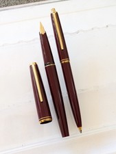vtg 2x Bordeaux Montblanc 221p Fountain Pen And 0.5 Mechanical Pencil  picture