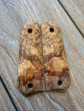 1911 Exotic Amboyna Burl Wood Grips Government Full Size Bobtail Colt - Smooth picture